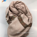 Elegant Muslim Printed Silk Polyester Autumn Square Scarf